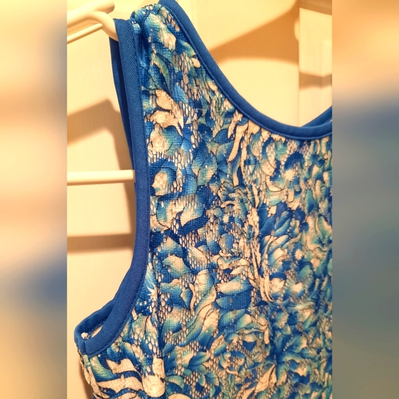 Special Occasion by Marmellata Blue/White Sleeveless Polyester Dress size 10 - Picture 8 of 11